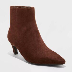 Women's Taylor Kitten Heel Ankle Boots with Memory Foam Insole - Brown